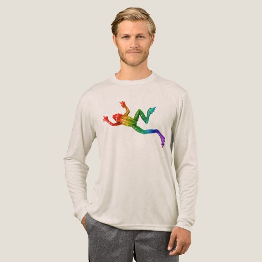 SlipperyJoe's rainbow gradient frog vibrant amphib Tri-Blend Shirt (Voorkant)