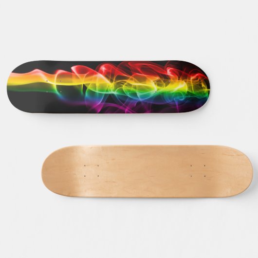 SlipperyJoe's Rainbow rookdamp rimpel regenboog c Persoonlijk Skateboard (Horizontaal)