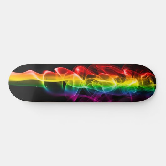 SlipperyJoe's Rainbow rookdamp rimpel regenboog c Persoonlijk Skateboard (Horizontaal)