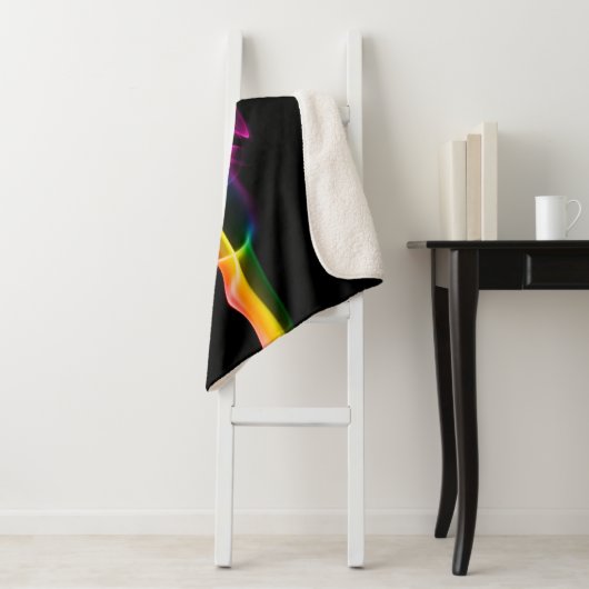 SlipperyJoe's Rainbow rookdamp rimpel regenboog c Sherpa Deken (In situ)