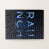 SlipperyJoe's raunch metallic grote blauwe letters Legpuzzel (Horizontaal)