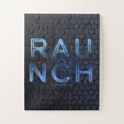 SlipperyJoe's raunch metallic grote blauwe letters Legpuzzel (Verticaal)