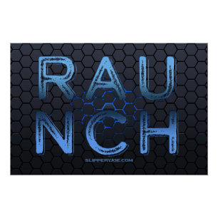 SlipperyJoe's raunch metallic grote blauwe letters Perfect Poster