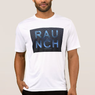 SlipperyJoe's raunch metallic grote blauwe letters T-shirt
