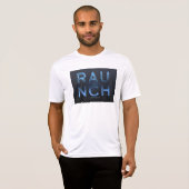 SlipperyJoe's raunch metallic grote blauwe letters T-shirt (Voorkant volledig)