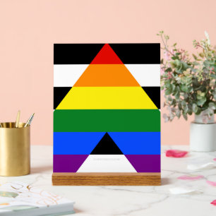 SlipperyJoe's rechte bondgenoot vlag effen regenbo Acryl Bord