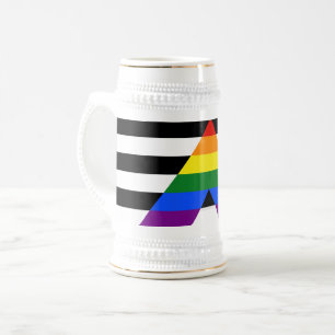 SlipperyJoe's rechte bondgenoot vlag effen regenbo Bierpul