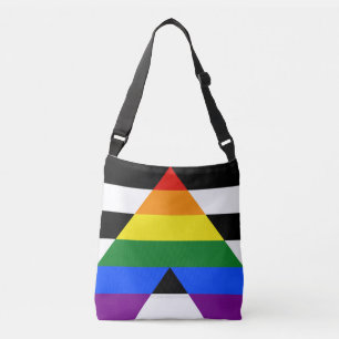 SlipperyJoe's rechte bondgenoot vlag effen regenbo Crossbody Tas