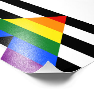 SlipperyJoe's rechte bondgenoot vlag effen regenbo Foto Afdruk