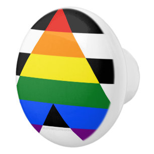 SlipperyJoe's rechte bondgenoot vlag effen regenbo Keramische Knop