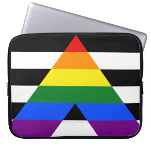 SlipperyJoe's rechte bondgenoot vlag effen regenbo Laptop Sleeve