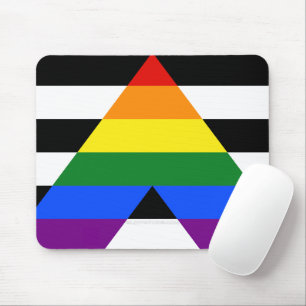 SlipperyJoe's rechte bondgenoot vlag effen regenbo Muismat