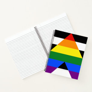 SlipperyJoe's rechte bondgenoot vlag effen regenbo Notitieboek