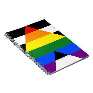SlipperyJoe's rechte bondgenoot vlag effen regenbo Notitieboek