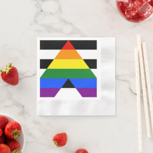 SlipperyJoe's rechte bondgenoot vlag effen regenbo Servet