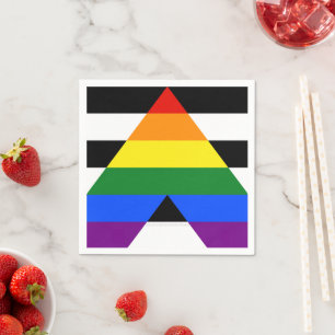 SlipperyJoe's rechte bondgenoot vlag effen regenbo Servet