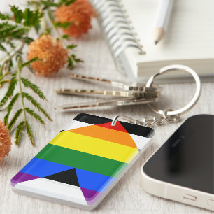 SlipperyJoe's rechte bondgenoot vlag effen regenbo Sleutelhanger