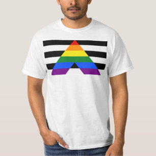 SlipperyJoe's rechte bondgenoot vlag effen regenbo T-shirt