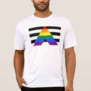 SlipperyJoe's rechte bondgenoot vlag effen regenbo T-shirt