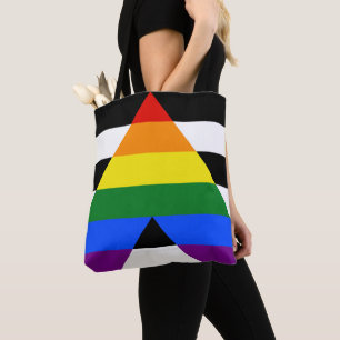 SlipperyJoe's rechte bondgenoot vlag effen regenbo Tote Bag