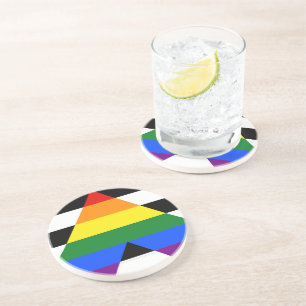 SlipperyJoe's rechte bondgenoot vlag effen regenbo Zandsteen Onderzetter