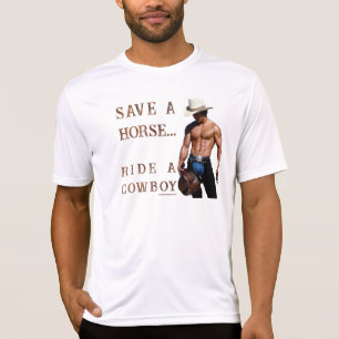 SlipperyJoe's red hoed paard rijden stro cowboyhoe T-shirt