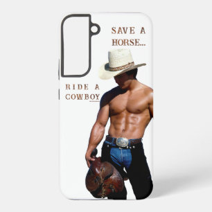 SlipperyJoe's red hoed paard rijden strohoed cowbo Samsung Galaxy Hoesje
