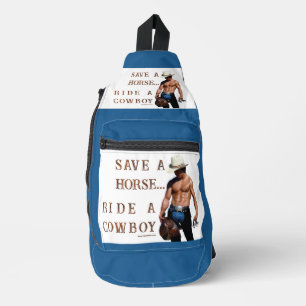 SlipperyJoe's red hoed paard rijden strohoed cowbo Sling Bag