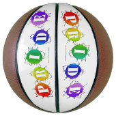 SlipperyJoe's regenboog gekleurde pride teken woor Basketbal (Verticaal)