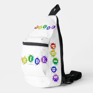 SlipperyJoe's regenboog gekleurde pride teken woor Sling Bag