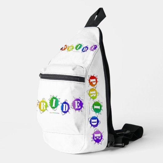 SlipperyJoe's regenboog gekleurde pride teken woor Sling Bag (Rechterhoek)