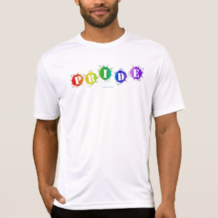 SlipperyJoe's regenboog gekleurde pride teken woor T-shirt