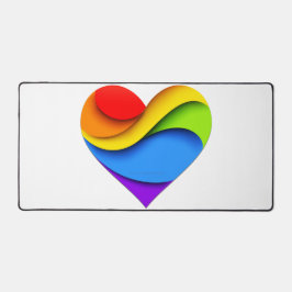 SlipperyJoe's regenboog gelaagde hartvorm rood ora Bureaumat