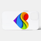 SlipperyJoe's regenboog gelaagde hartvorm rood ora Case-Mate iPhone Case (Achterkant (horizontaal))