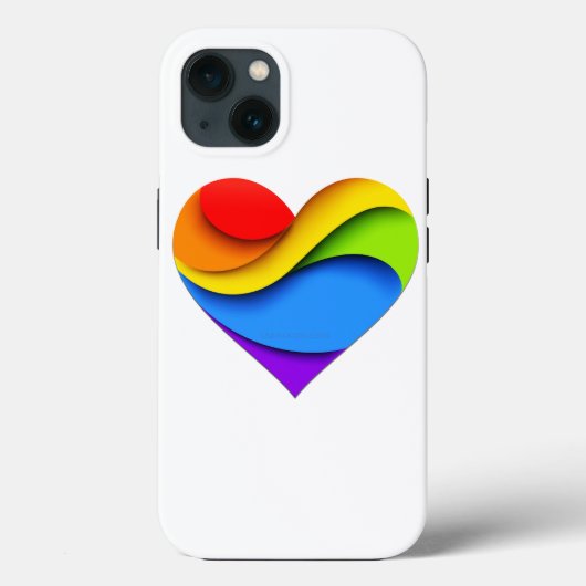 SlipperyJoe's regenboog gelaagde hartvorm rood ora Case-Mate iPhone Case (Achterkant)