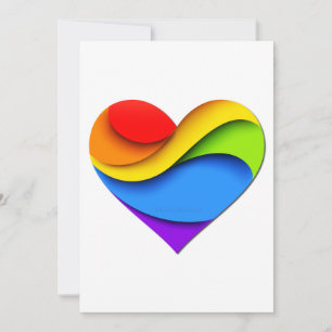 SlipperyJoe's regenboog gelaagde hartvorm rood ora Feestdagenkaart