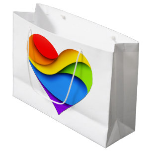 SlipperyJoe's regenboog gelaagde hartvorm rood ora Groot Cadeauzakje