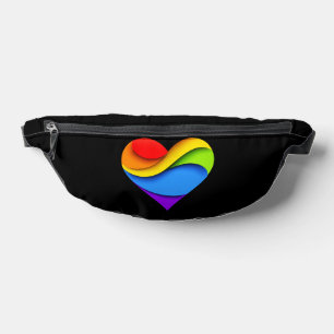 SlipperyJoe's regenboog gelaagde hartvorm rood ora Heuptasje