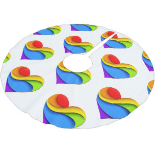 SlipperyJoe's regenboog gelaagde hartvorm rood ora Kerstboom Rok