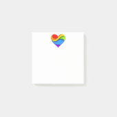 SlipperyJoe's regenboog gelaagde hartvorm rood ora Post-it® Notes (Voorkant)