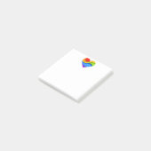 SlipperyJoe's regenboog gelaagde hartvorm rood ora Post-it® Notes (Schuin)