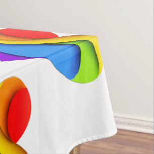 SlipperyJoe's regenboog gelaagde hartvorm rood ora Tafelkleed