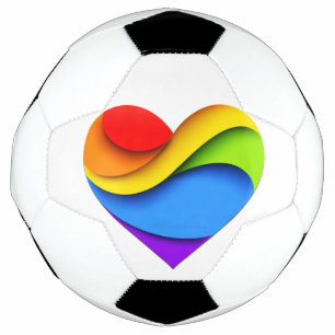 SlipperyJoe's regenboog gelaagde hartvorm rood ora Voetbal