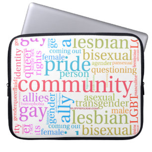 SlipperyJoe's regenboog gemeenschap woorden kleurr Laptop Sleeve
