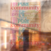 SlipperyJoe's regenboog LGBTQ+ community word clou Raamsticker (Vel 2)