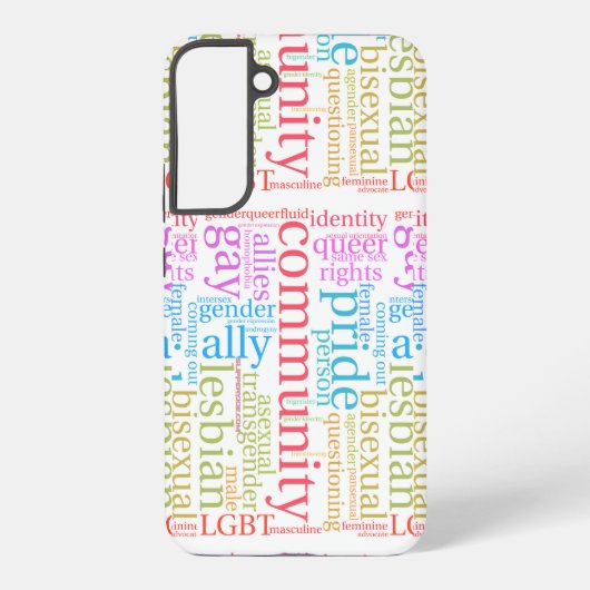 SlipperyJoe's regenboog LGBTQ+ community word clou Samsung Galaxy Hoesje (Achterkant)
