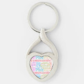 SlipperyJoe's regenboog LGBTQ+ community word clou Sleutelhanger (Voorkant)