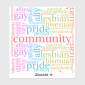 SlipperyJoe's regenboog LGBTQ+ community word clou Sticker (Vel)