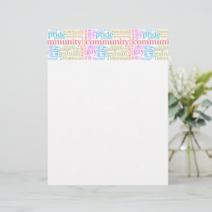SlipperyJoe's regenboog LGBTQ+ gemeenschap woord w Briefhoofd