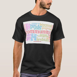 SlipperyJoe's regenboog LGBTQ+ gemeenschap woord w T-shirt